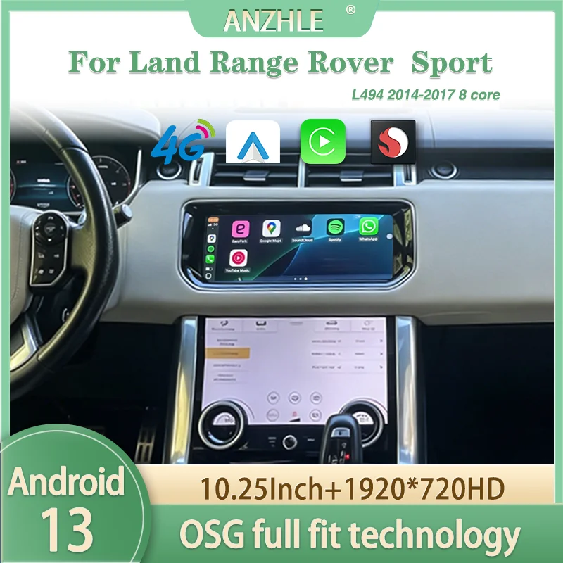 ANZHLE 10.25-inch For Range Rover Sport L494 Android 13 CarRadio Multimedia Player Carplay auto retains the original feature men