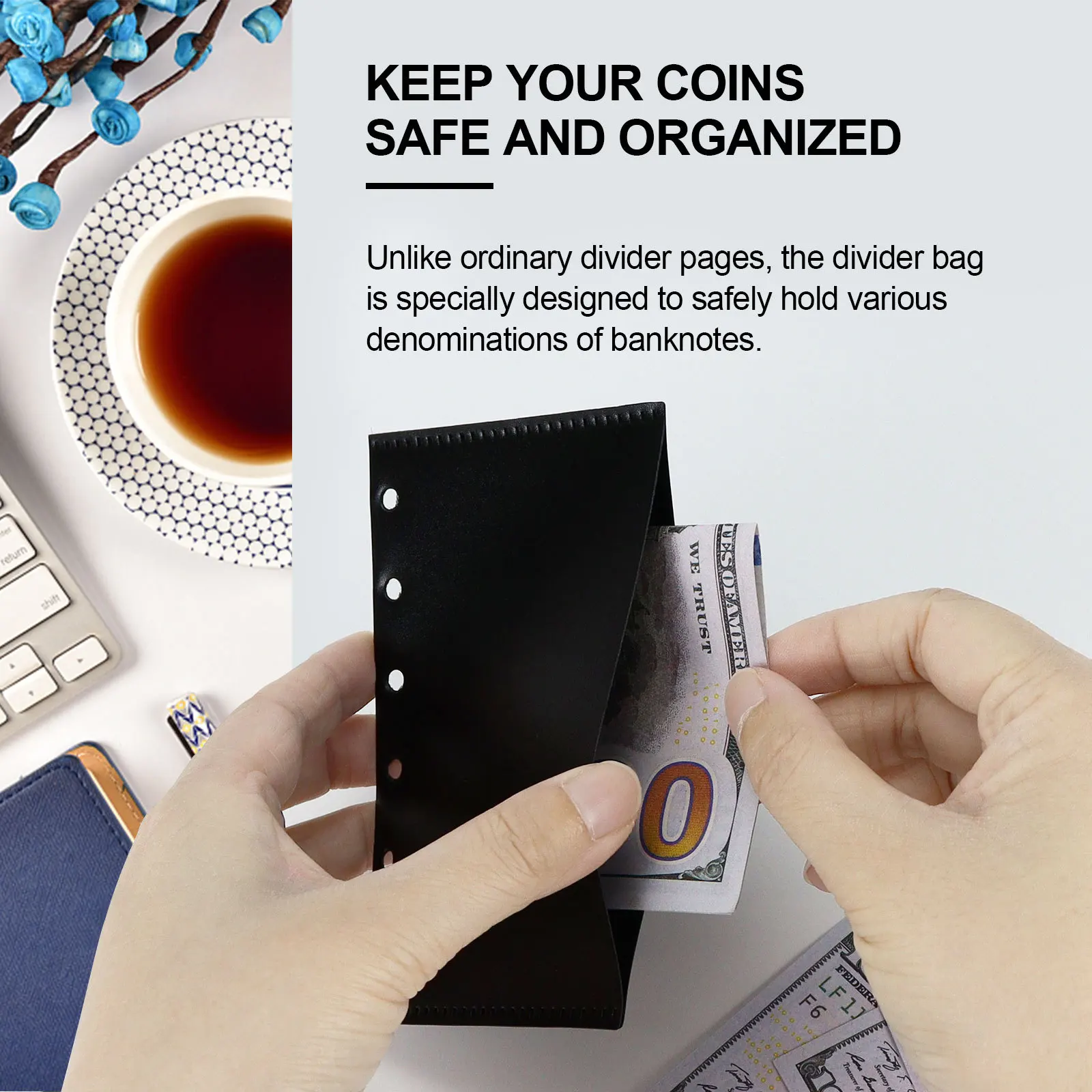 SKYSONIC A6/A7 5 teile/paket Binder Devider Tasche PP Separator Seiten Budget Buch Lose Blatt Ring Bargeld banknote Halter Organizer – Detail 22