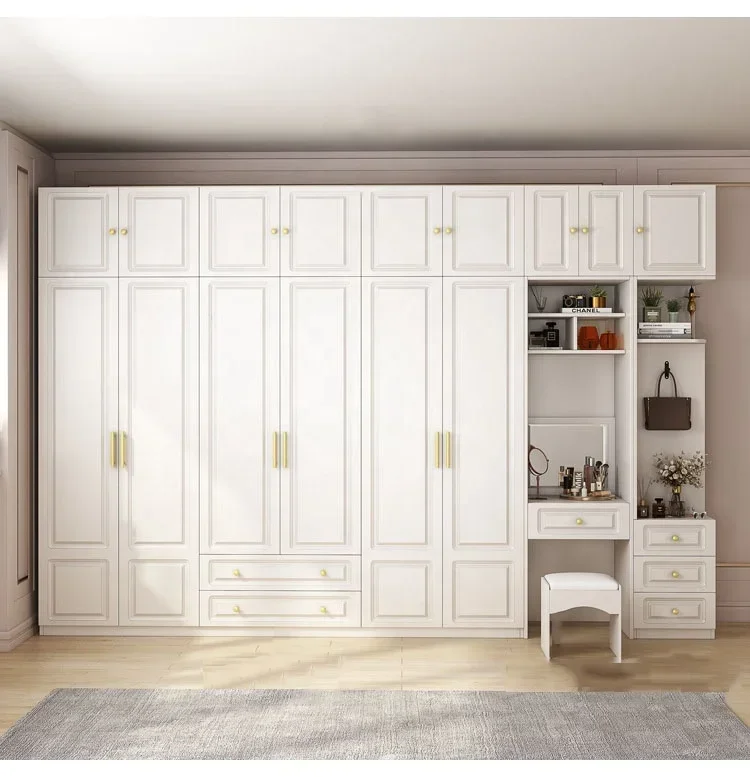 Furniture Modern Nordic wardrobe household simple light luxury economy wooden cabinet bedroom storage wardrobe