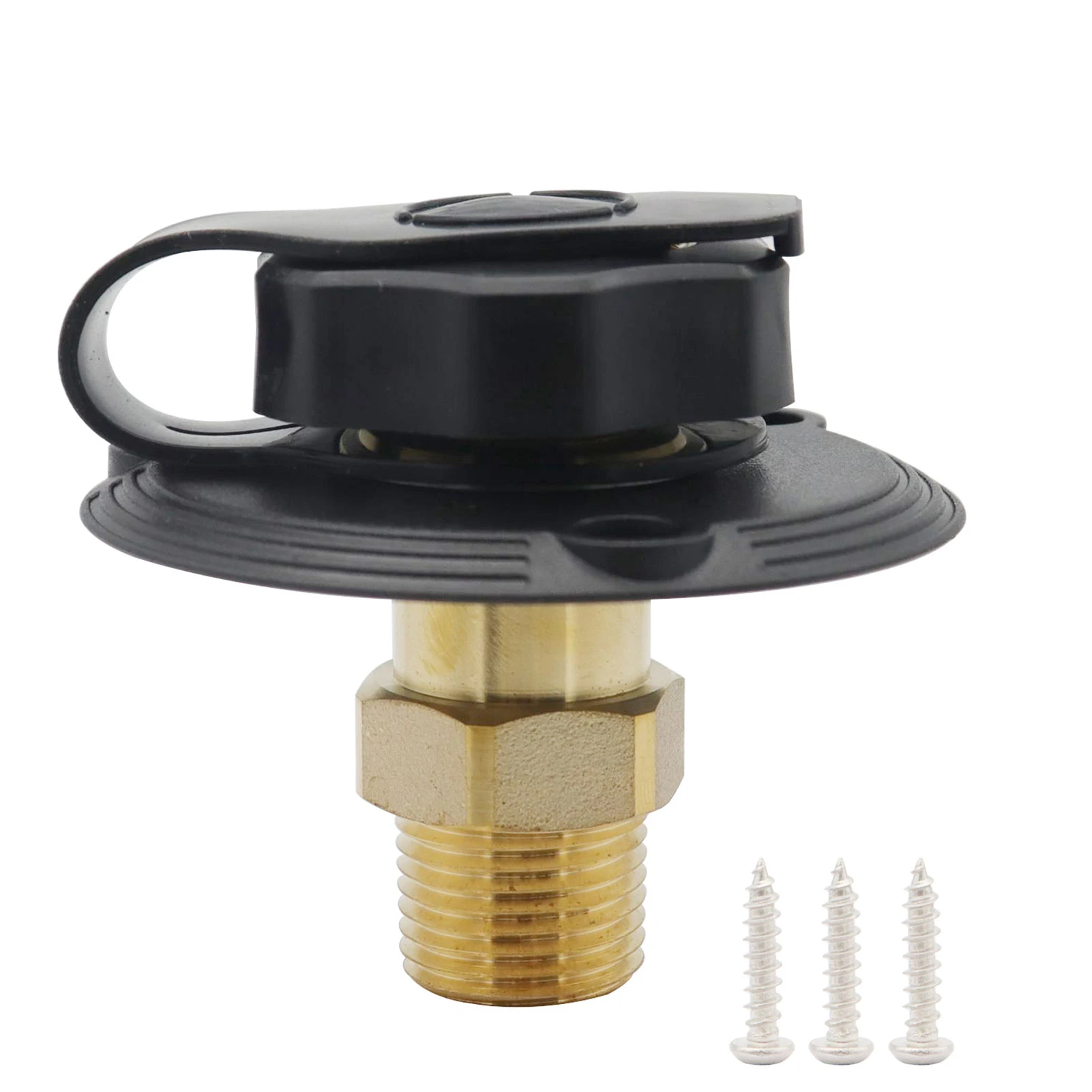 

Female To Male Black Flange RV Water Fill Inlet With Check Valve Easy-to-grip Knob 3INCH