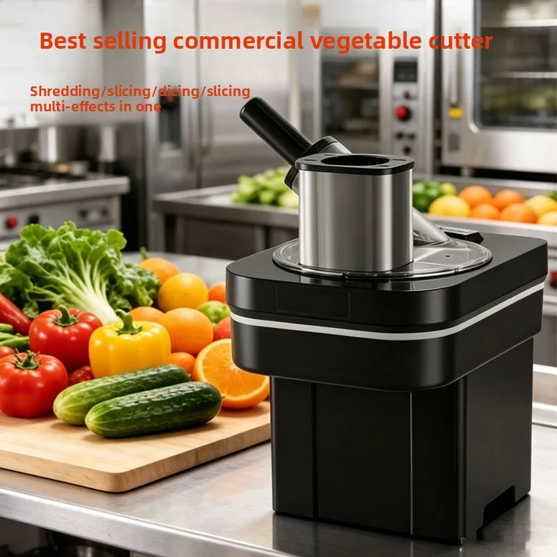 Dual Feed Chutes Commercial Electric Food Processor Multi Vegetable Cutter for Dicing Slicing Julienne and Strip Cutting