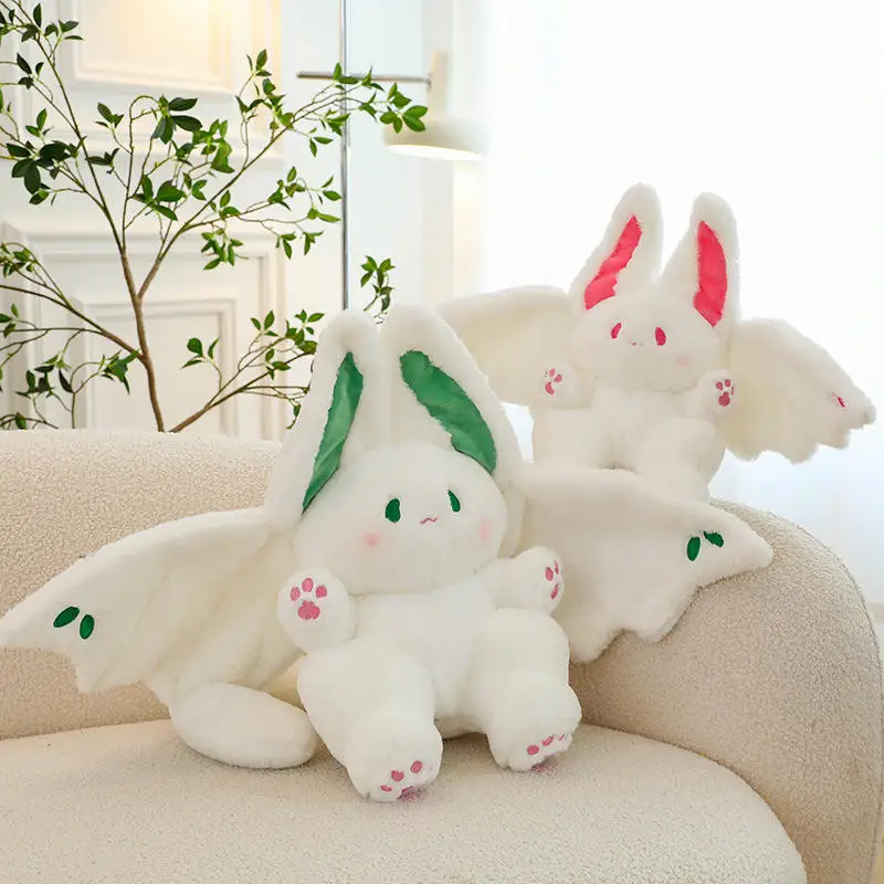 25cm Kawaii Bat Rabbit Plush Toys Flying Rabbit Plushies Stuffed Animals Doll Birthday Gift For Kids Baby Shower Home Decor Xmas