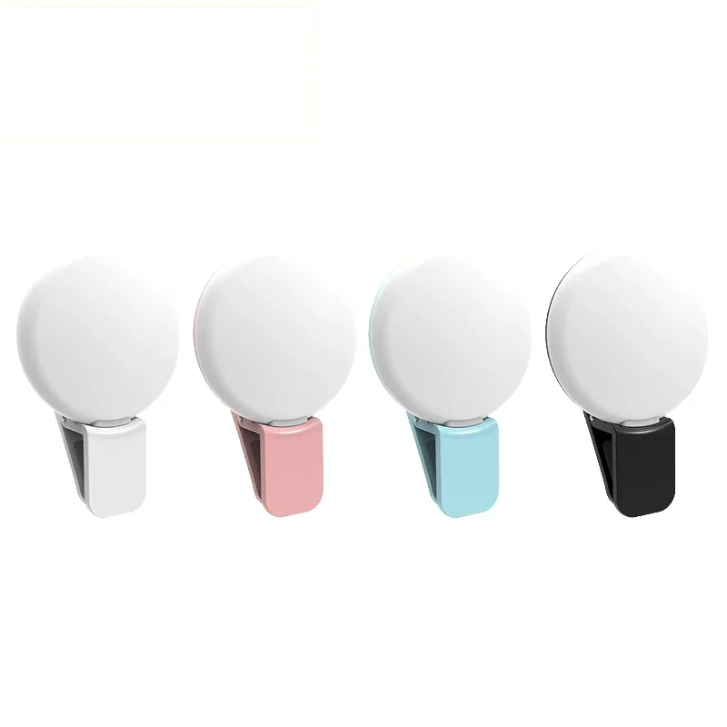 Mini Q Selfie Ring Light LED Flash Phone Lens Light USB Rechargeable Clip Mobile Phone Fill Lamp Women Selfie Lights