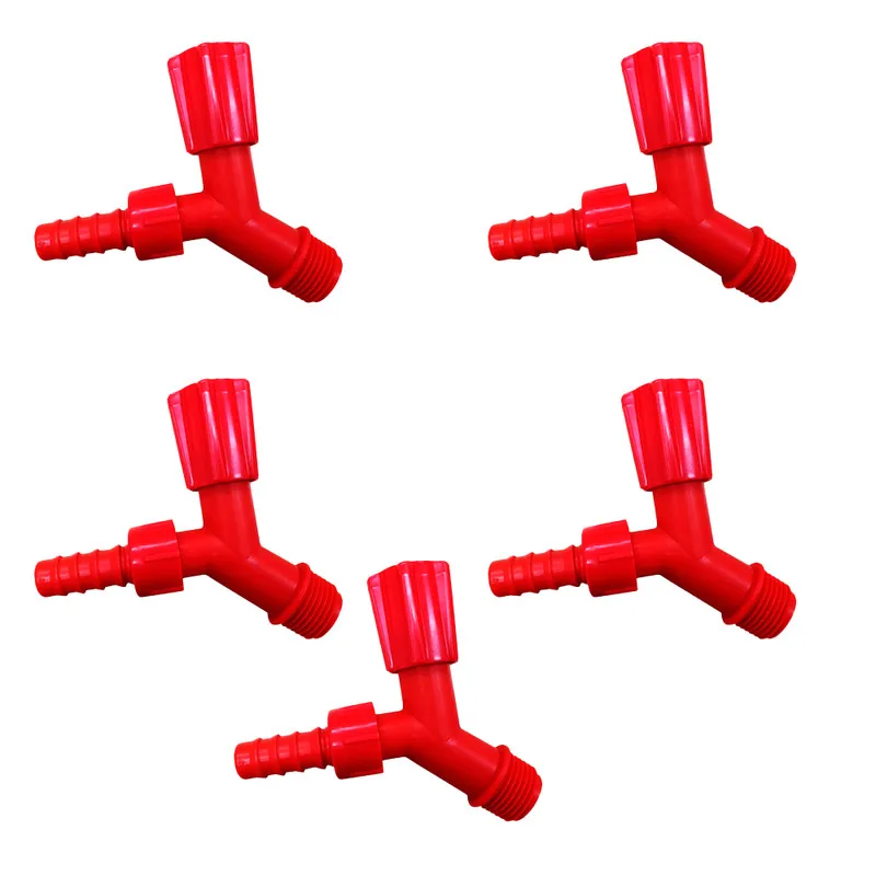 Kit 5 Faucets For Tank And Garden Beak 1/2 Red 3/4