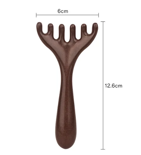 10Pcs Wooden Meridian Massage Comb Anti-static 6-Claw Head Massager Brush Promote Blood Circulation Body Gua Sha Tool