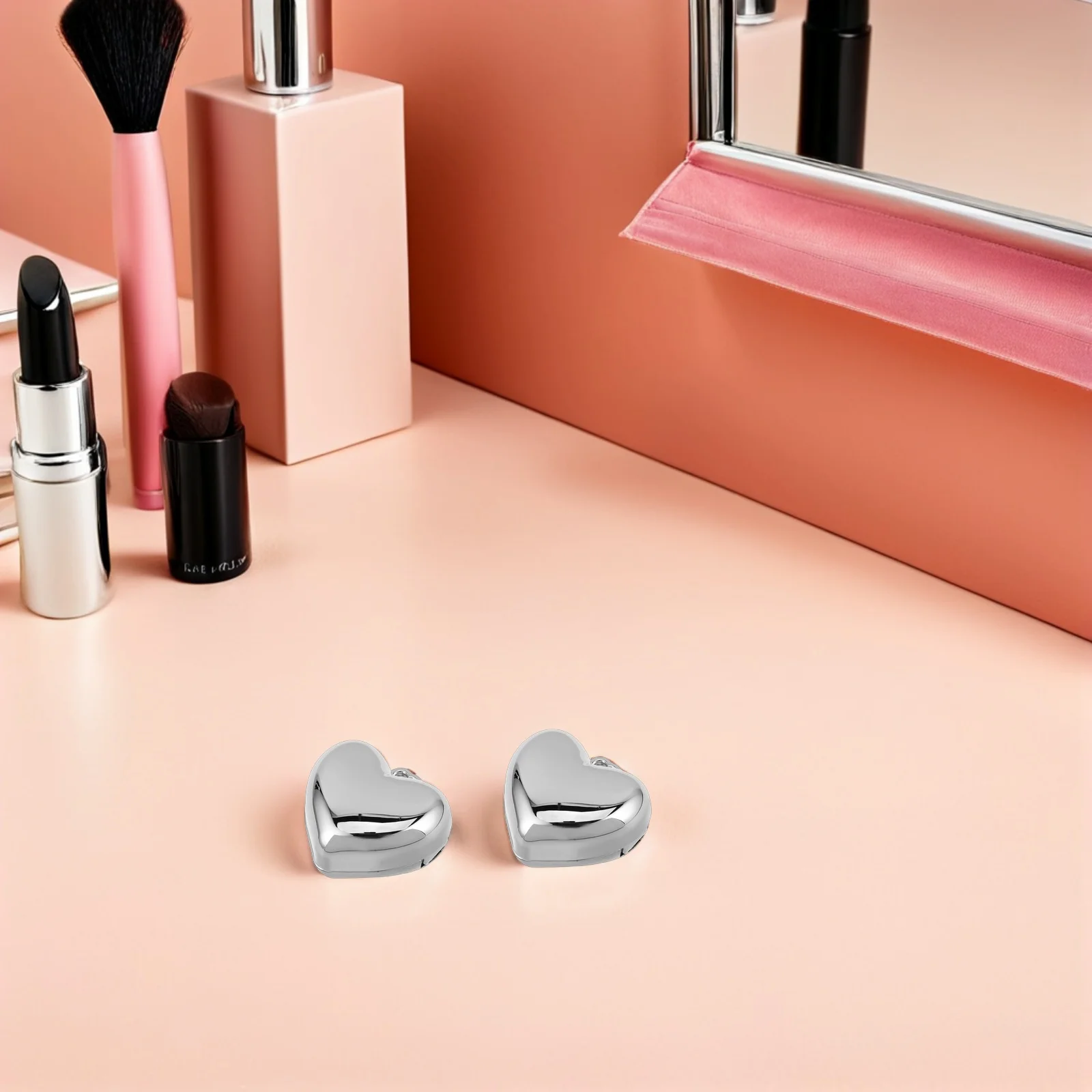

4Pcs Empty Powder Case Multi-Function Eyeshadow Palette Heart Design Refillable Makeup Organizer Compact Travel Blush Holder