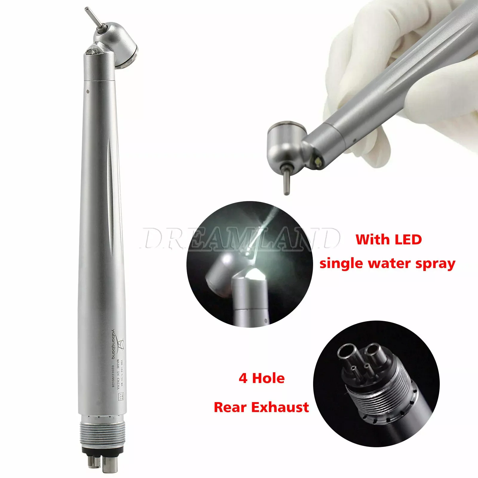 Dental 45 Degree Surgical High Speed Handpiece LED Fiber Optic E-generator Push Button 4Hole Fit Nsk Pana Max/Kavo