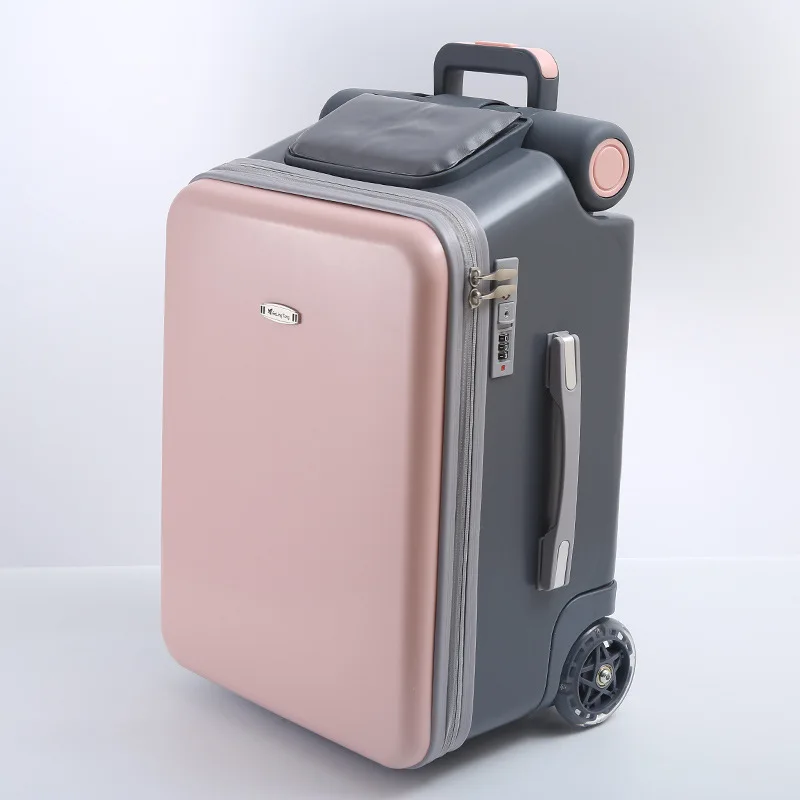 Seatable and riding trolley case for boys and girls Boarding suitcase Universal wheel baby suitcase