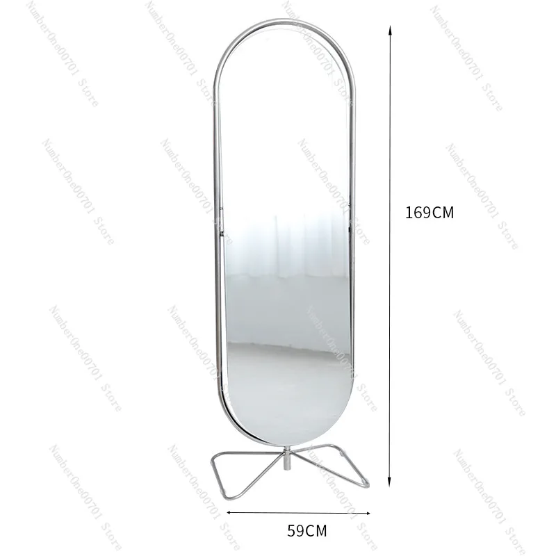 Stainless steel full-length mirror, floor-to-ceiling bedroom household mirror
