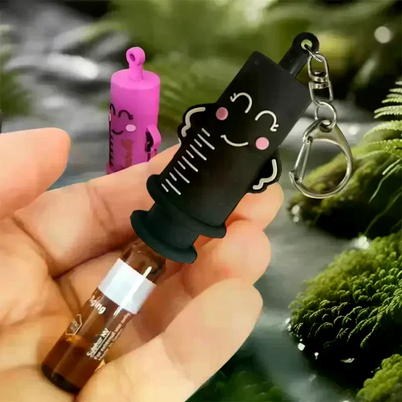 Syringe-Shaped Ampoule Bottle Opener Keychain Rubber Cutter Aid Medication Vial Breaker Tool Home Nurses Doctors No Hurt