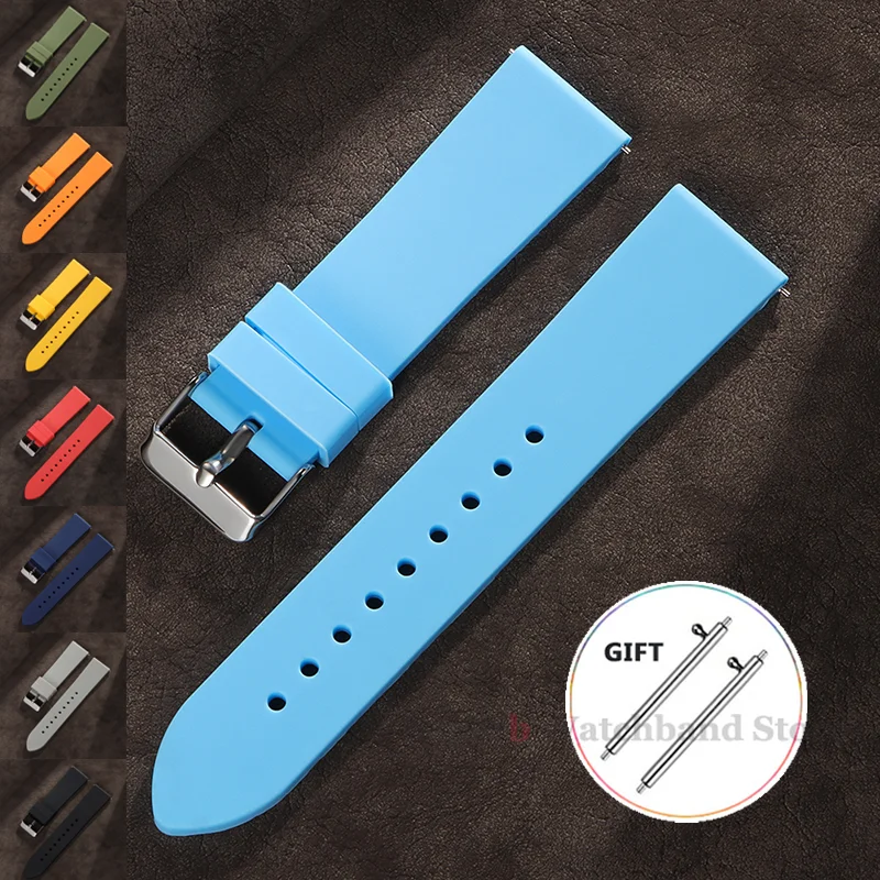 

Силиконовый ремешок для часов 16 мм, 18 мм, 20 мм, 22 мм для Samsung Galaxy3 4 5, быстросъемный ремешок для спортивного браслета Huawei GT2/3