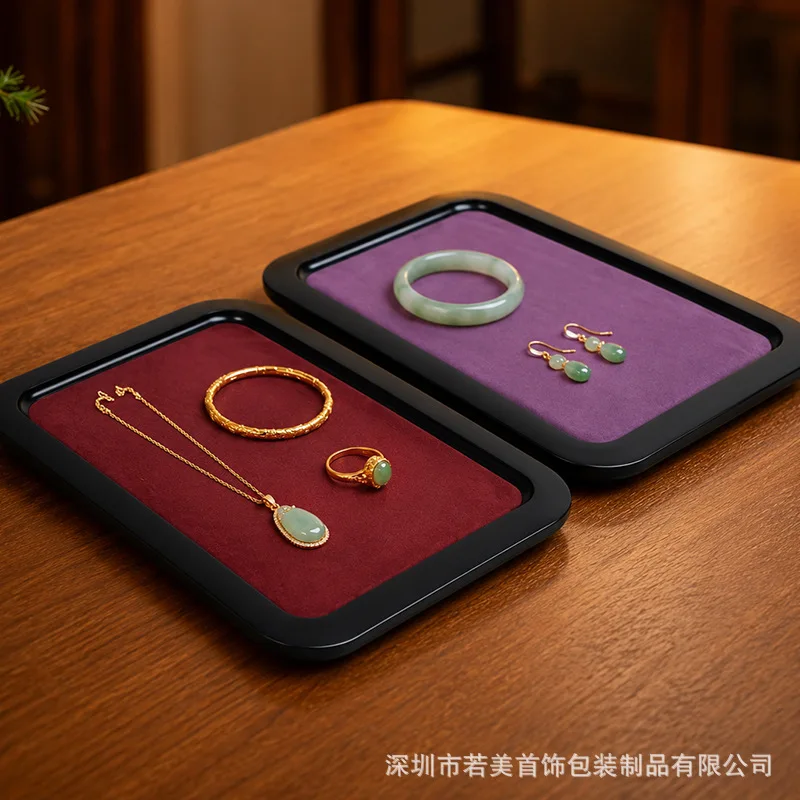 High-end Lacquered Trays Gold Jade Jewelry Including Rings Necklaces Bracelets Trays Storage Items Home Decor Plateaux ZY40TP