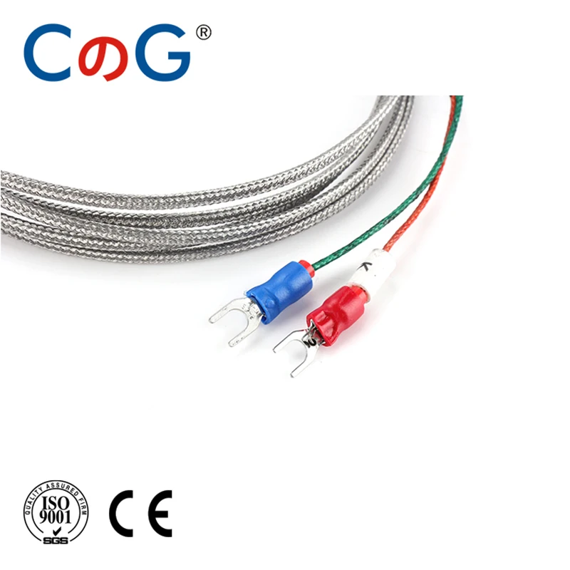 CG M6 Screw K J Type with 0.5m 1m 2m 3M Wire Cable Small Thermocouple WRNT-02 Temperature Sensor for Temperature Controller