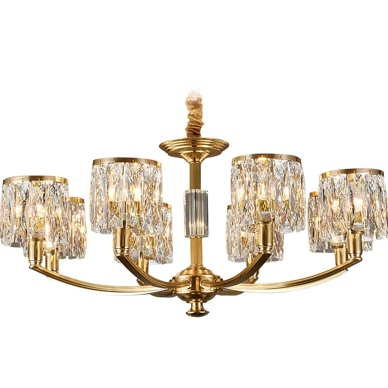 

All-copper new light luxury crystal chandelier, high-end villa chandelier