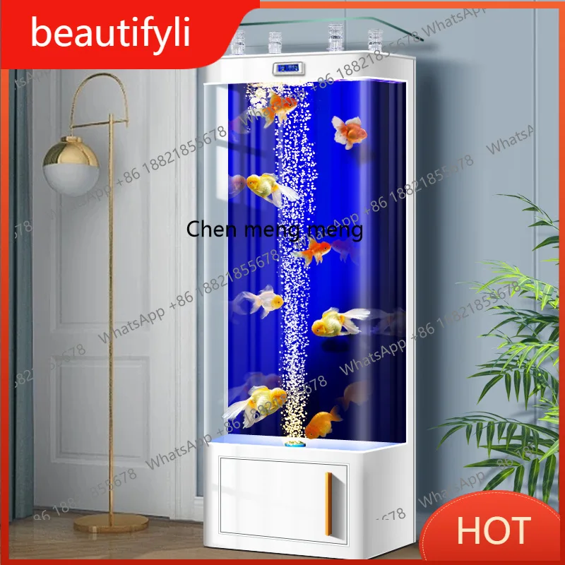 

s6601 Встроенный стеклянный аквариум, экологический самообъем, гостиная, небольшой аквариум, ТВ-шкаф рядом с безводной золотой рыбкой t