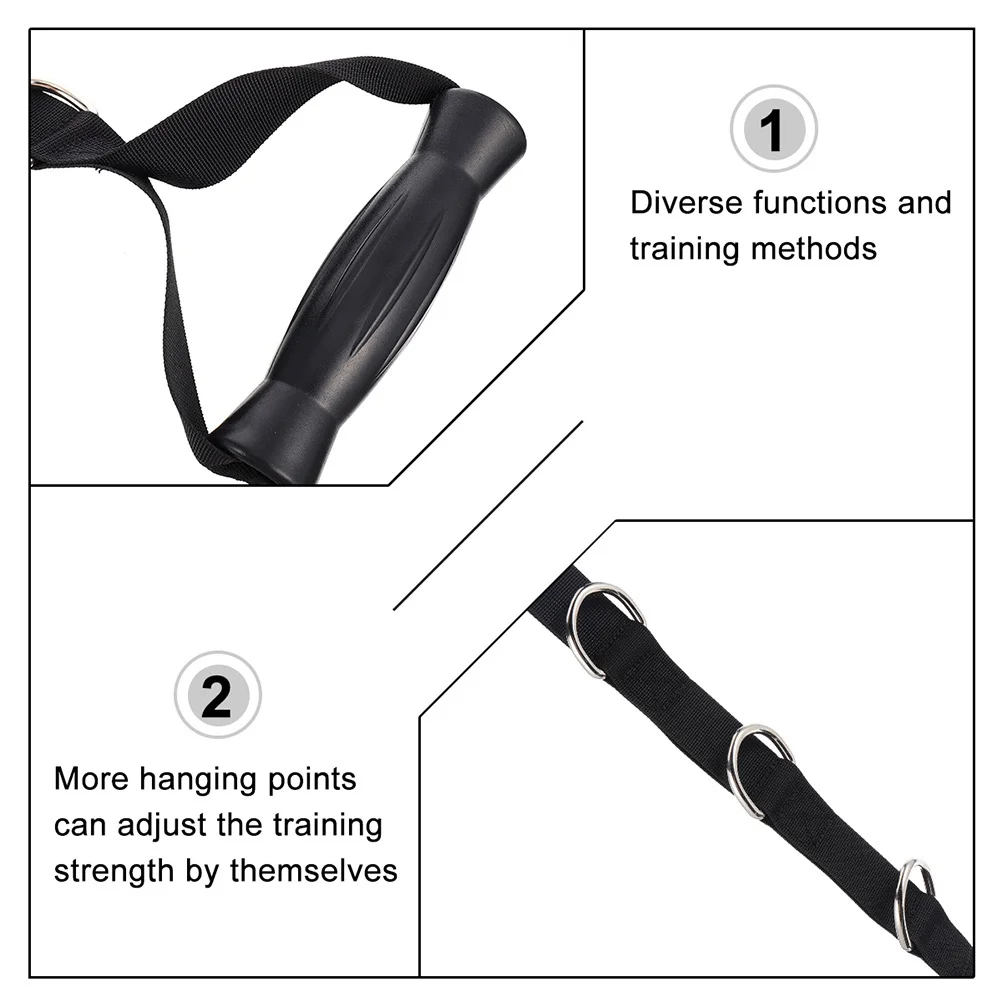 

2Pcs Premium Material Fitness Resistance Band Heavy Duty Pull Strap for Gym Bicep Training Adjustable Strength Black