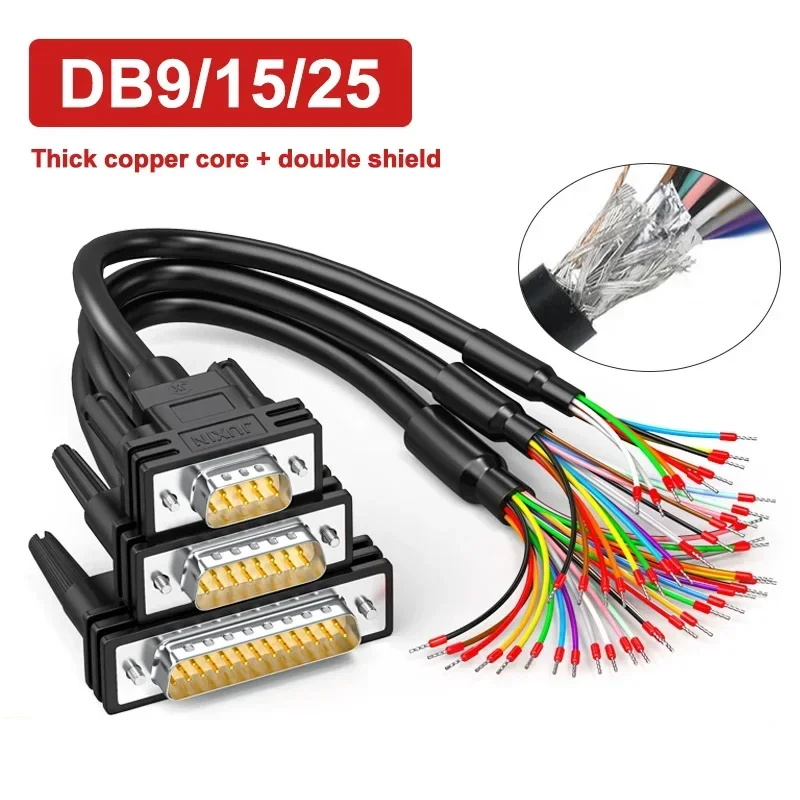 Industrial Grade DB25 DB9 DB15 Male/Female Connector Wire 9/15/25/37Pin Terminal Line Double Shield RS232 Serial Cable 0.5-10M