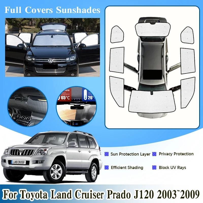 

Car Windshield Visor For Toyota Land Cruiser Prado J120 2003~2009 Full Window Sun Protection Anti-UV Shaby Sunshades Accessories