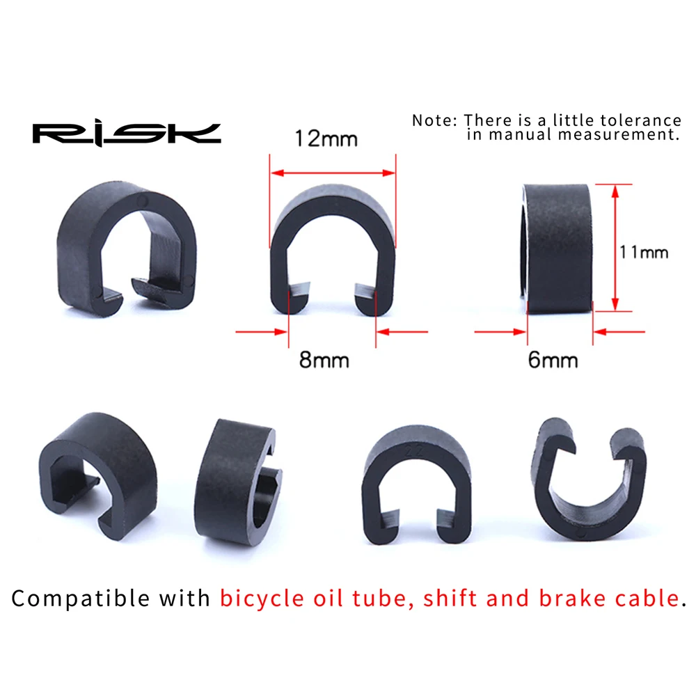 30pcs RISK Bike Bicycle Plastic C-Type Shift Brake Cable Buckle Organizer U Shaped Snap Clamp Hydraulic Hose Frame Clip