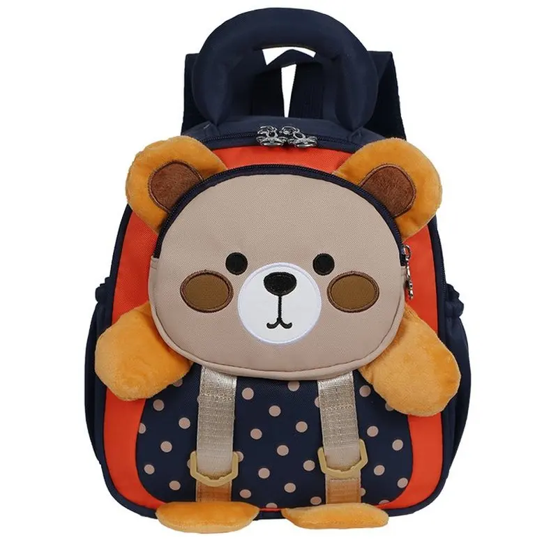Cute Bear Plush Backpack for Kids, Cartoon Animal Toddler School Bag, Lightweight Kindergarten Daypack with Zipper, Boys Girls