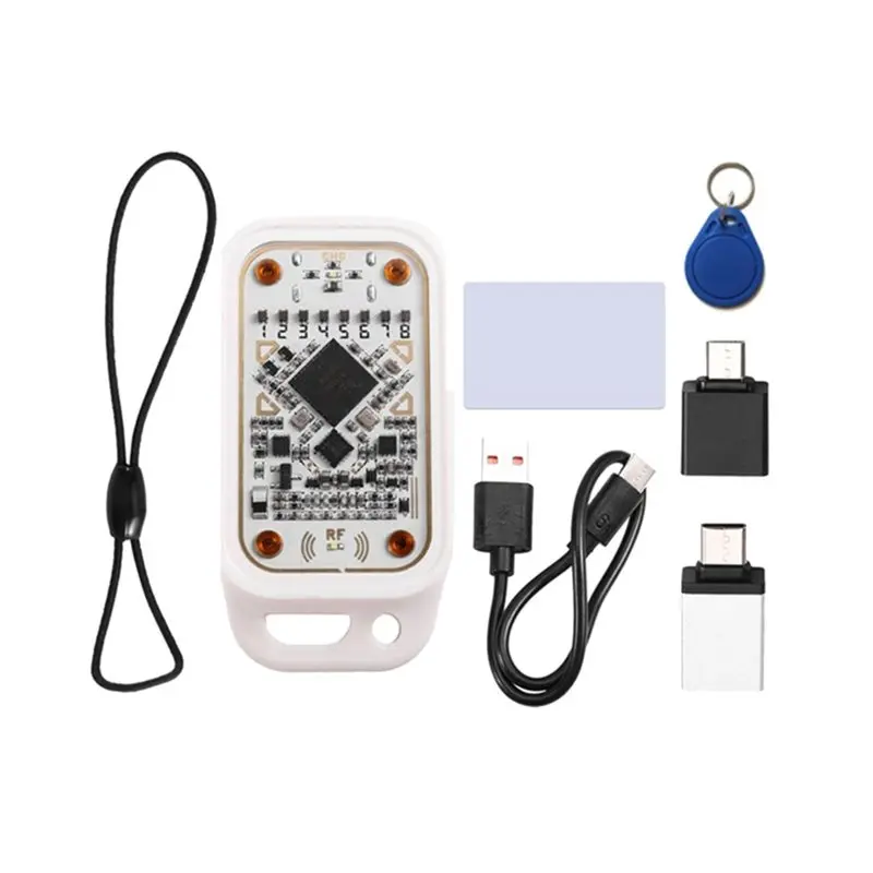 B63B-Chameleon V3.0 Copyer RFID Smart Card Emulator 1UID Keychain+ 1CUID White Card ID IC Copier 125Khz 13.56Mhz