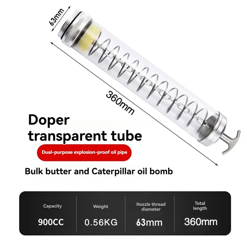A43F-مسدس الشحوم أنبوب شفاف ارتفاع ضغط الشحوم بندقية الأنابيب واجب الشحوم بندقية شفافة الثقيلة الشحوم بندقية أنبوب واضح