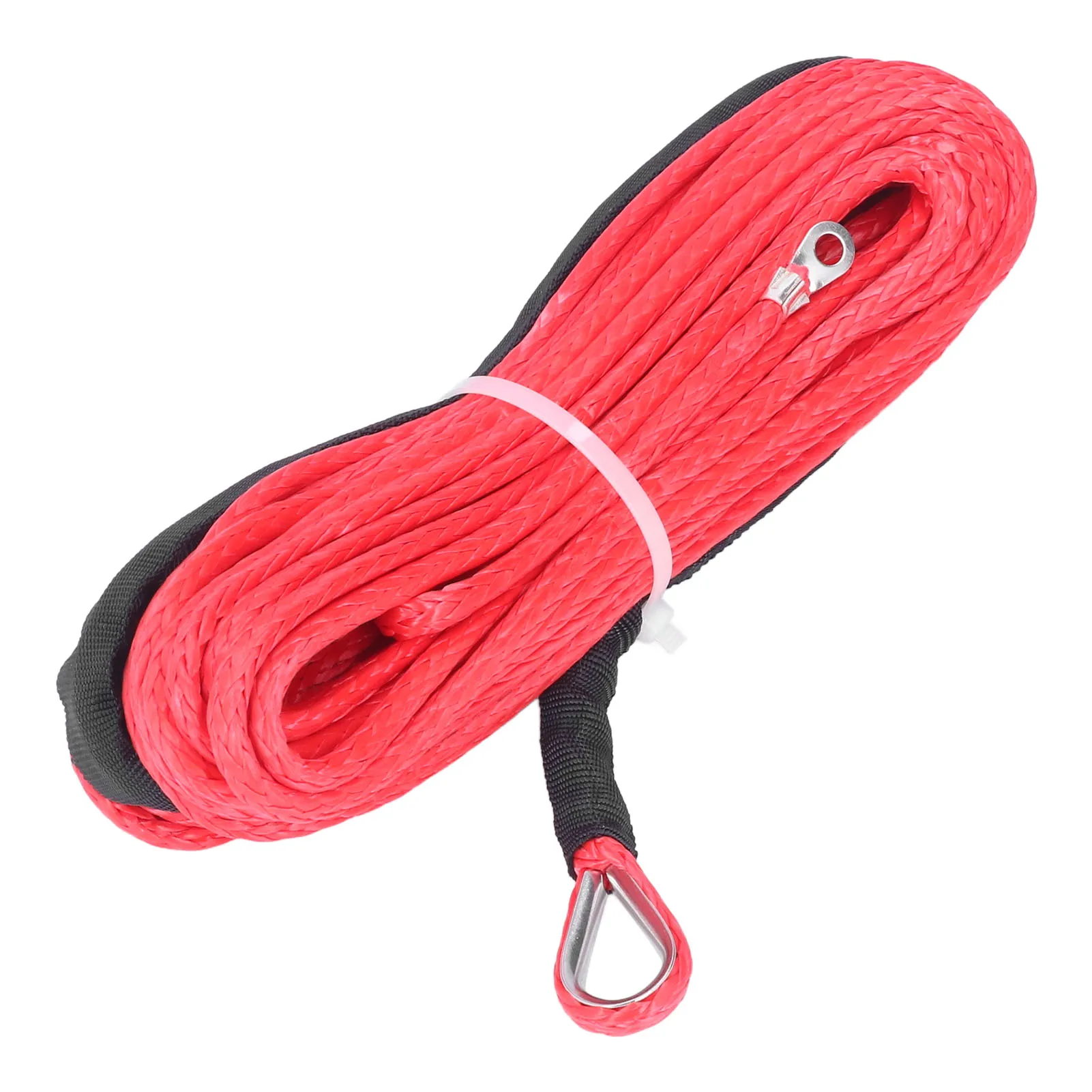 ATV-trekkoord, lierkabel, 4,8 mm x 15 m, synthetisch, treksterkte 5500 lbs, waterdicht, voor ATV, UTV en aanhangwagens.