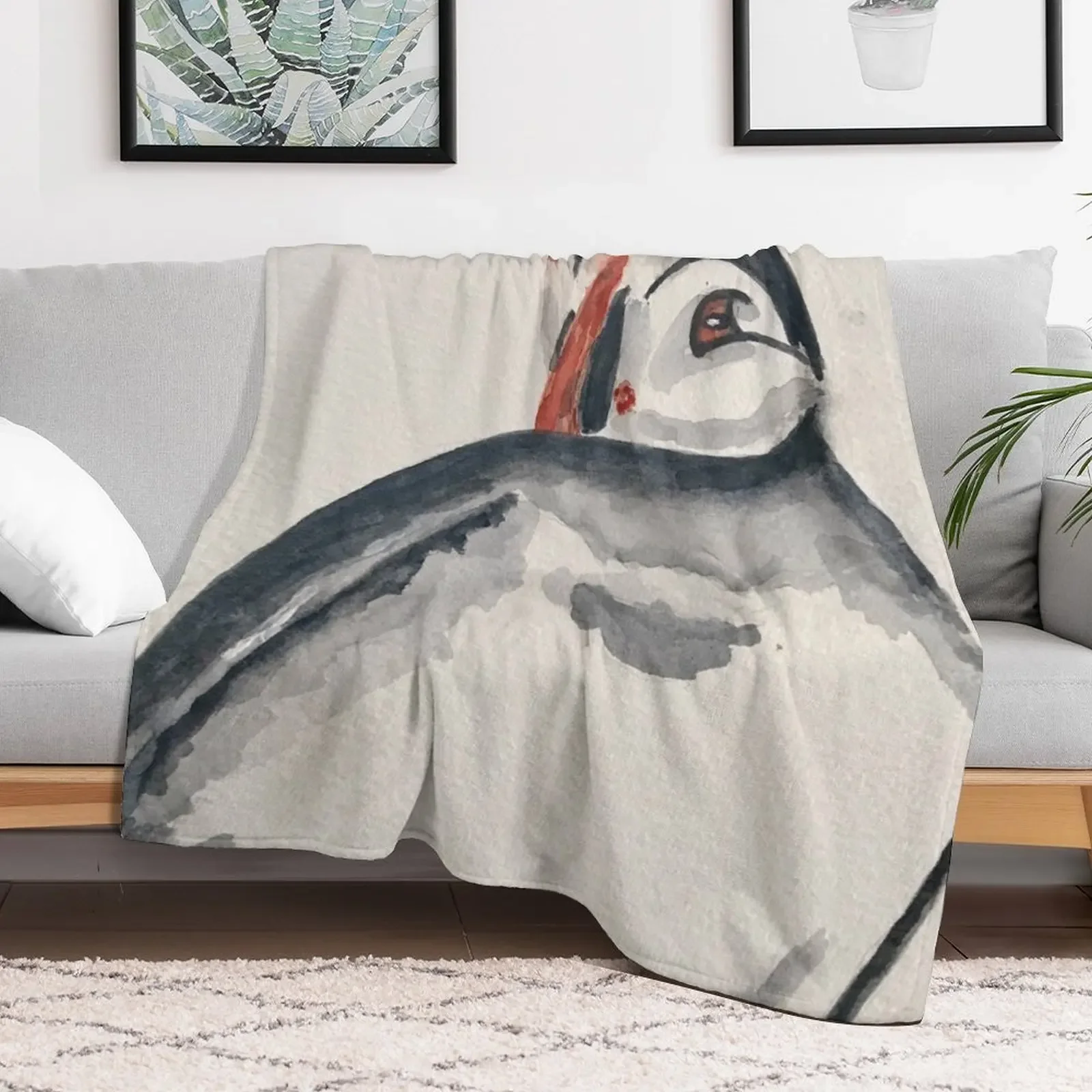Puffin Throw Blanket Warm Napping Blanket for Office Couch Bed