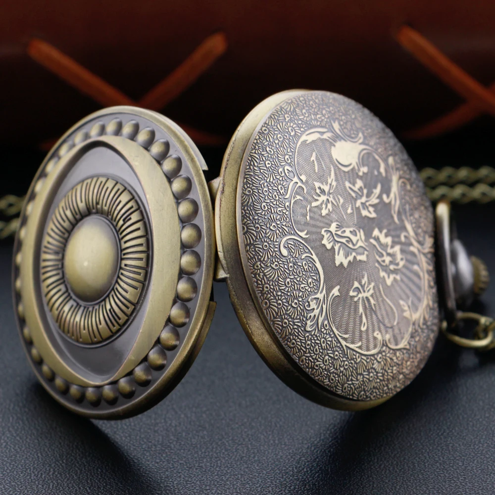 Бронзовые Ретро Кварцевые Карманные Часы Таинственные Приключения Глаз Логотип Значок Часы Классические Мужские и Женские Часы-брелок на один предмет Reloj