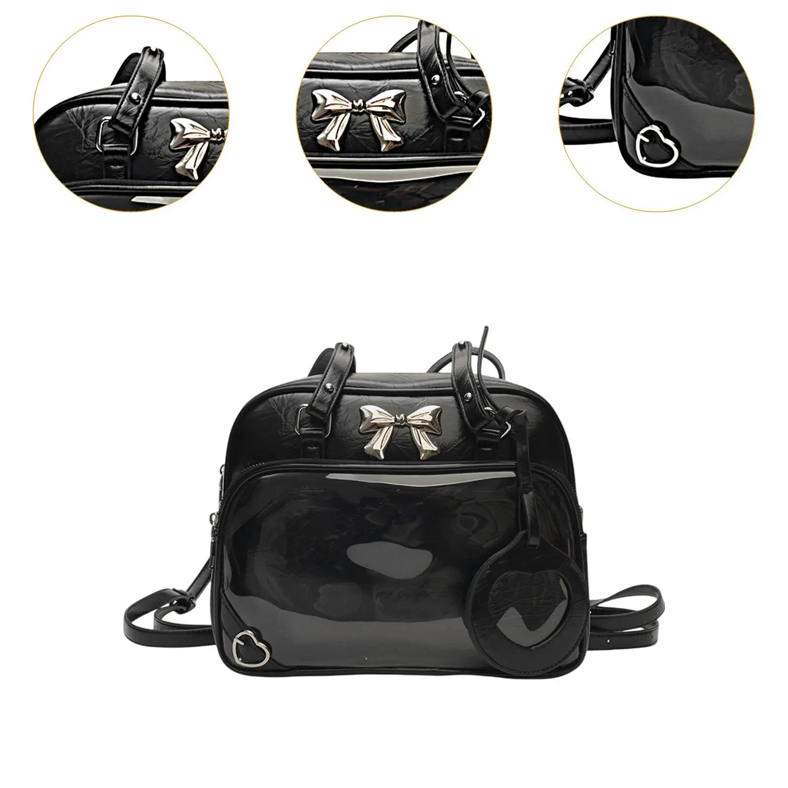 Women's Backpack, Transparent Window, DIY-TAS Bag for Shopping, Anime Dolls,