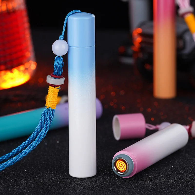 

Airflow Induction USB Cigarette Lighters Charging Electric Wire Windproof Fire Rechargeable Flameless Cigar Lighter