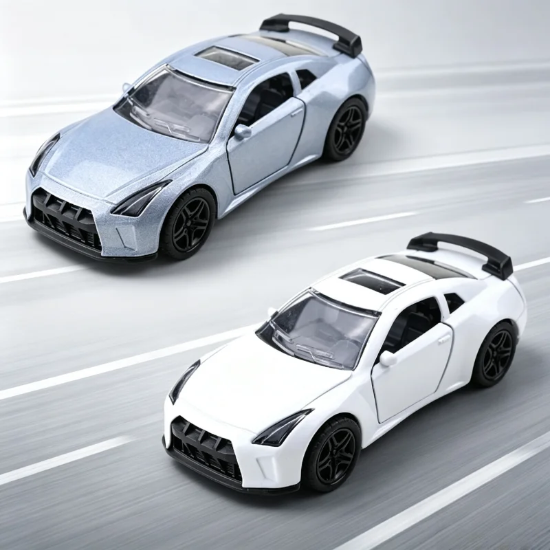 1:36 GTR Alloy Sports Car Model, Return Force Alloy Racing Car, Can Open Door Simulation Car Model, Collectibles and Holiday GIF