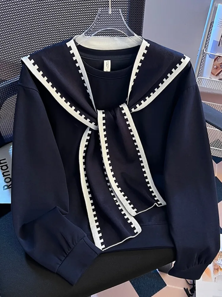 Design originale Lungo Sve rotondo Ne Sciarpa L Felpa con cappuccio da donna Inizio autunno ort Sle Top in fibra elastica in misto cotone