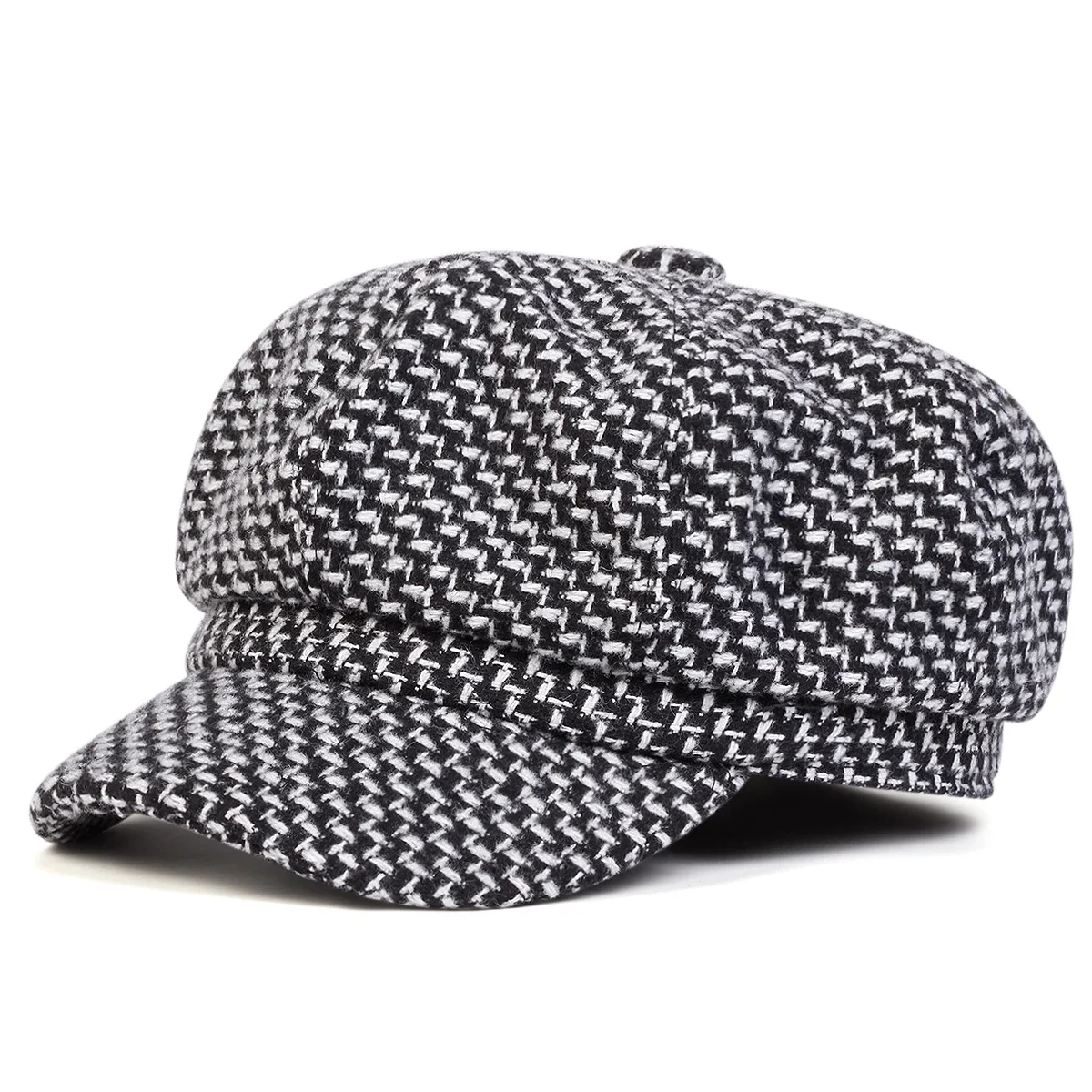 Unisex Thousand Bird Grid Personality Newsboy Hat Spring Autumn Retro Beret Hats Wild Casual Hats Octagonal Cap