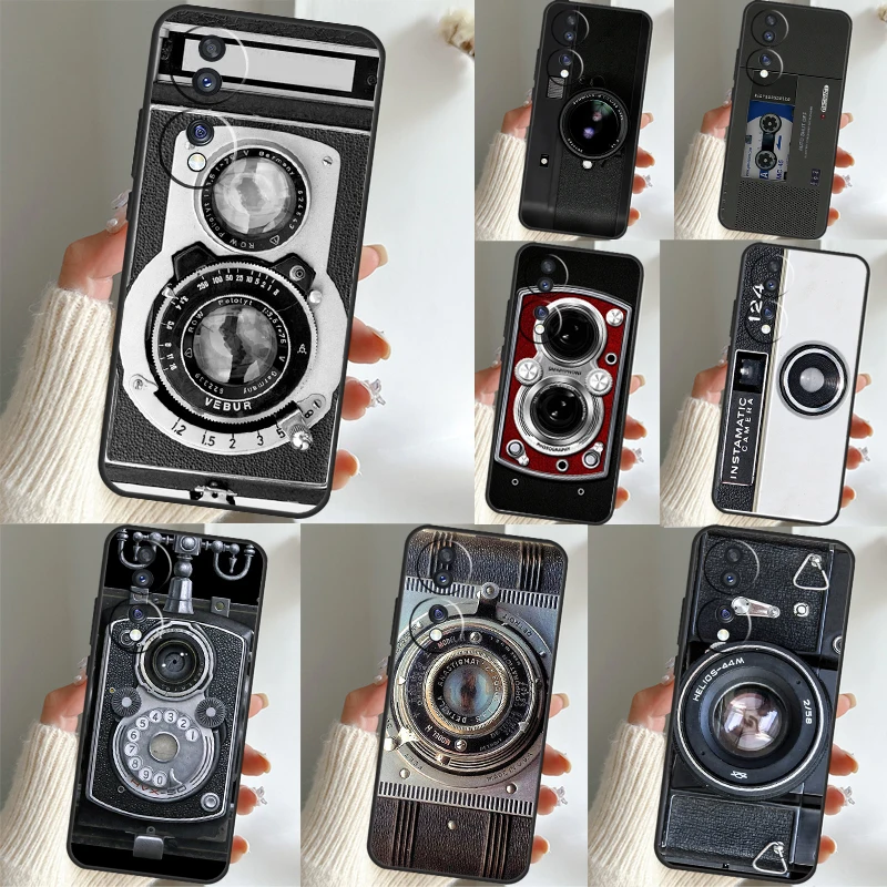 Retro Nostalgia Camera For Huawei Honor 70 50 X7 X8 X9a P20 P40 P30 Lite P50 Mate 50 Pro P Smart Z 2021 Back Case