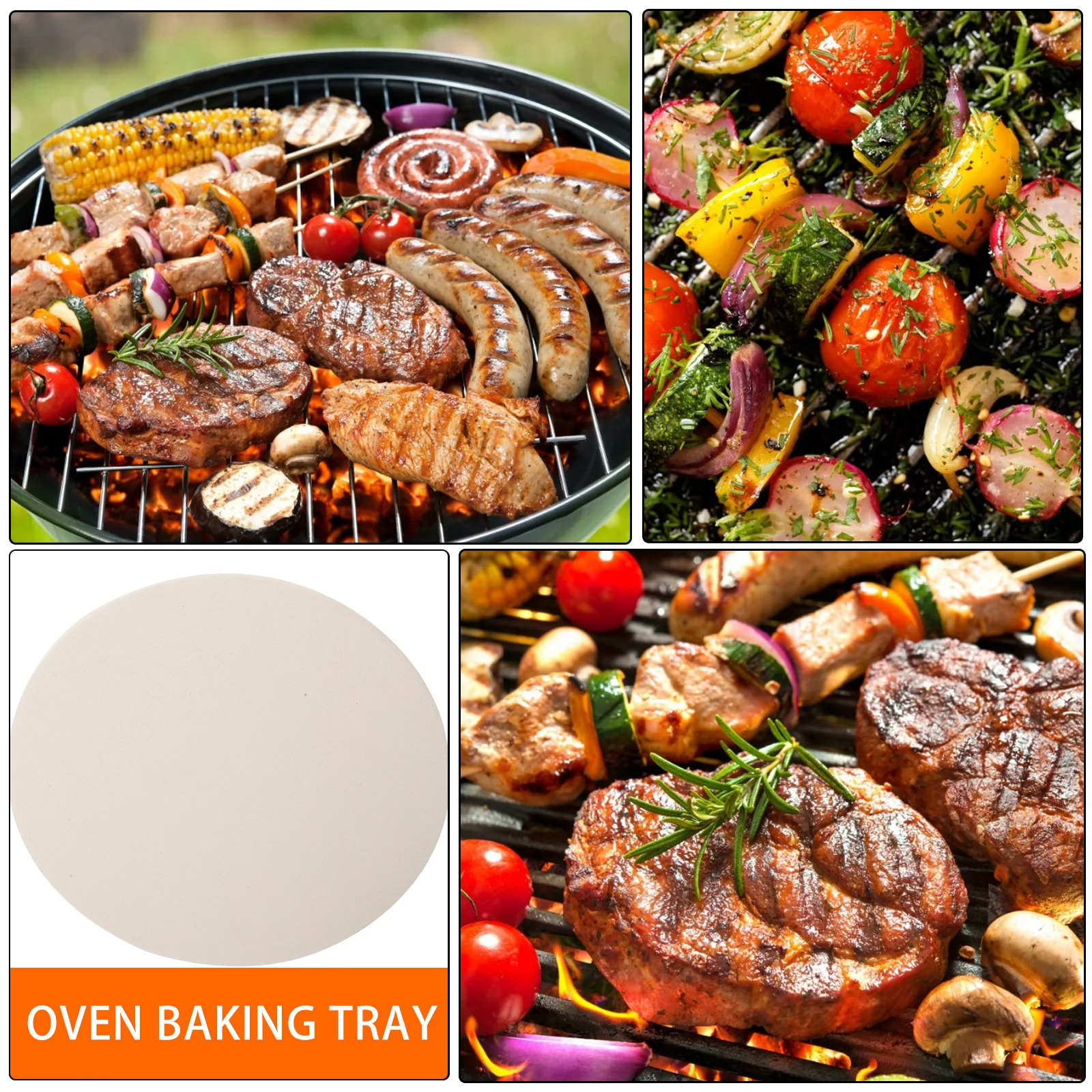 Round Pizza Oven Stone Cordierite Bread Pizza Pan Heavy Duty Cooking Pan Kitchen Supplies Round Bake Stone Baking Accessories