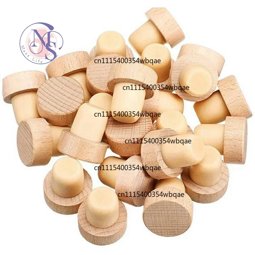 ZOCI-FOR-50Pcs T-Shaped Wine Bottle Stopper Wooden Rubber Reusable Wine Cork Plug Wine Sealing Replacement Accessories