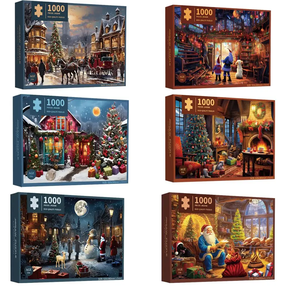 Merry Christmas Jigsaw Puzzles For Adults Home Decor Games Family Fun Floor Puzzles Educational Toys For Kids