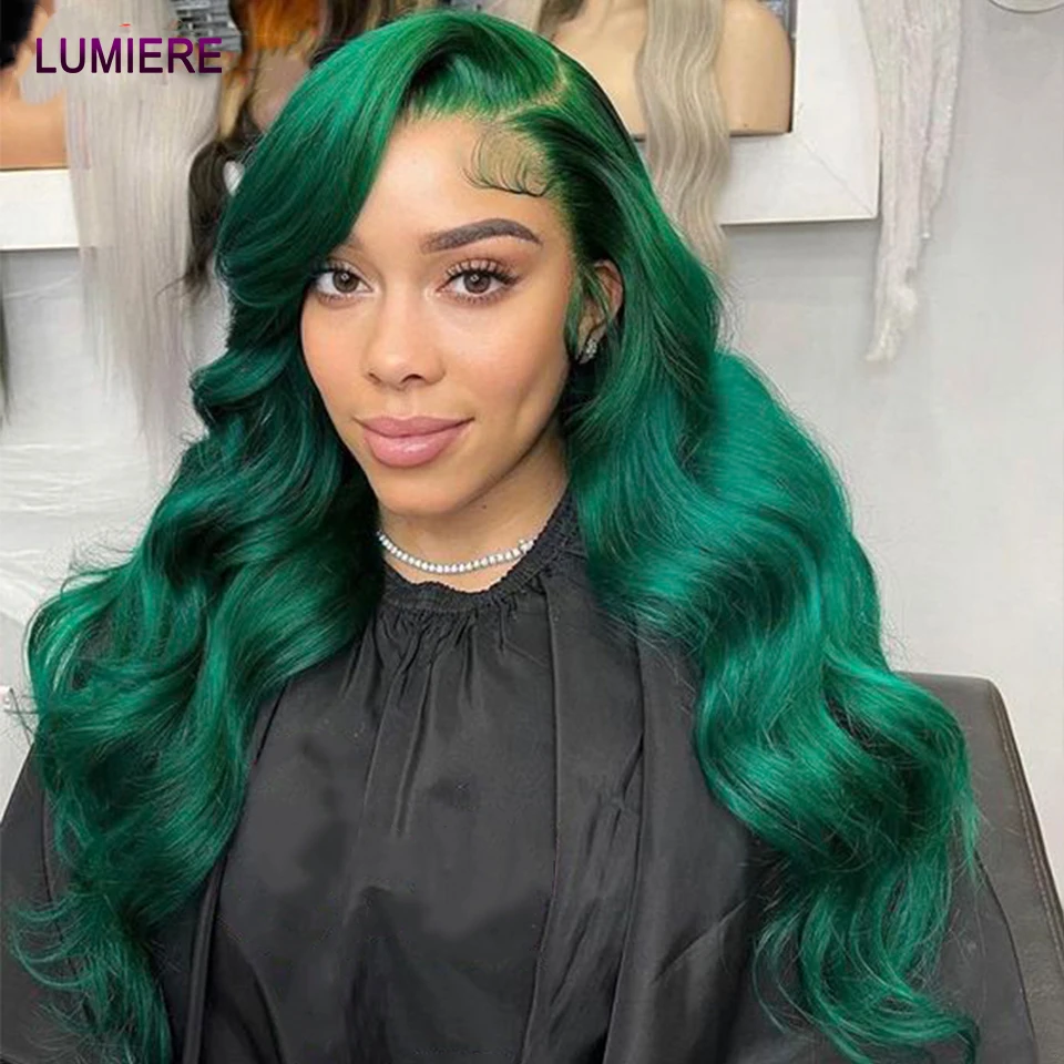 Darker Green Colored Body Wave Human Hair 3/4 Bundles Deal With