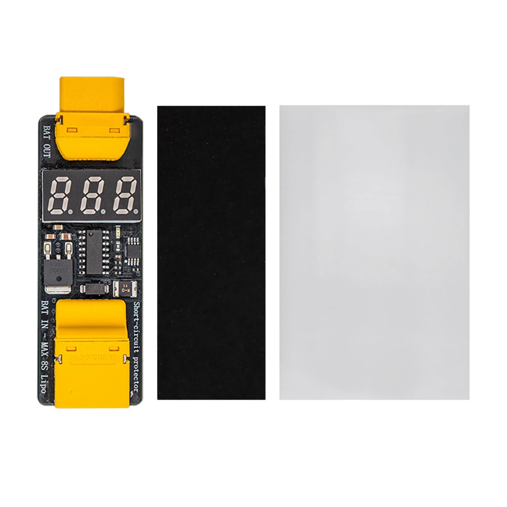 Short Circuit Protection Module With Dual Fuse Overload Protection And Voltage Display For FPV Flight Controller Black