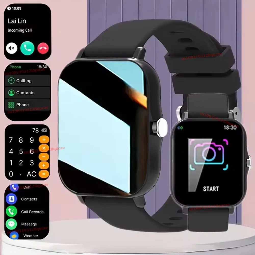 [Smartwatch Unisex] Smartwatch (Anruf/Annehmen) Unisex, kabelloses Telefonieren und Multi-Sport-Modi, Wettervorhersage, Sprachsteuerung HW12