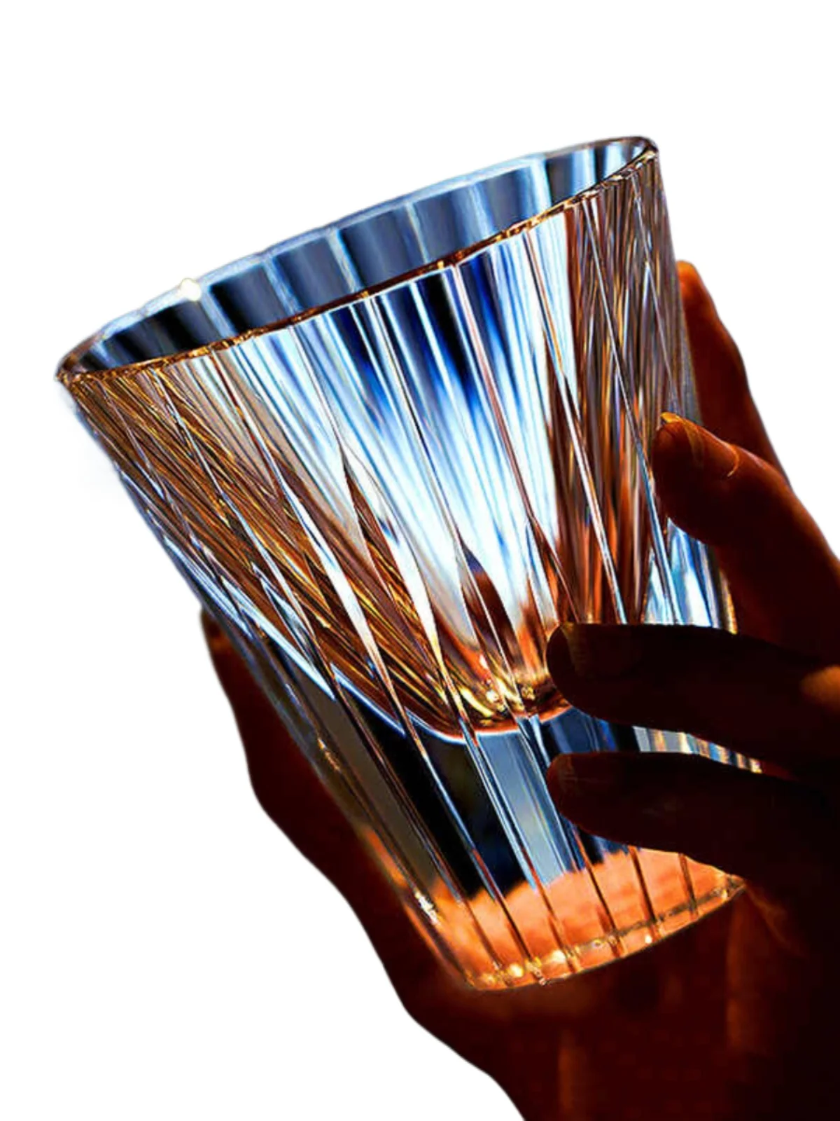 Lead-free star flash crystal cup, creative strings, hand-carved flowers and fragrant whiskey glass cup