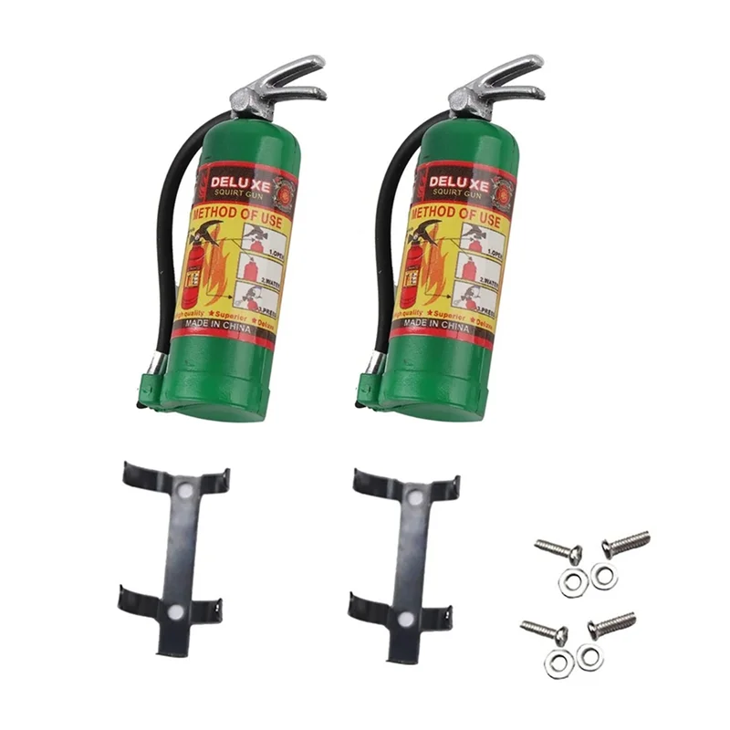 2Pcs Simulation Mini Fire Extinguisher for 1/10 RC Crawler Car Axial SCX10 Traxxas TRX4 RC4WD D90 Decoration Parts,Green