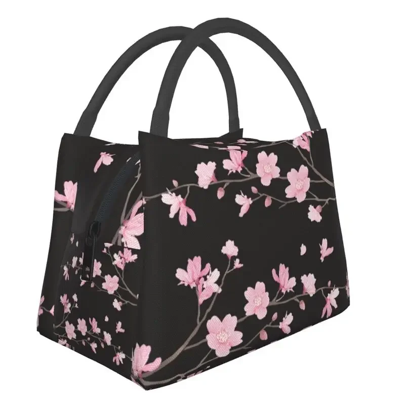 Borsa termica per il pranzo con fiori di ciliegio per le donne Sakura Cherry Blossom Cherry Portable Thermal Cooler Food Lunch Box Travel