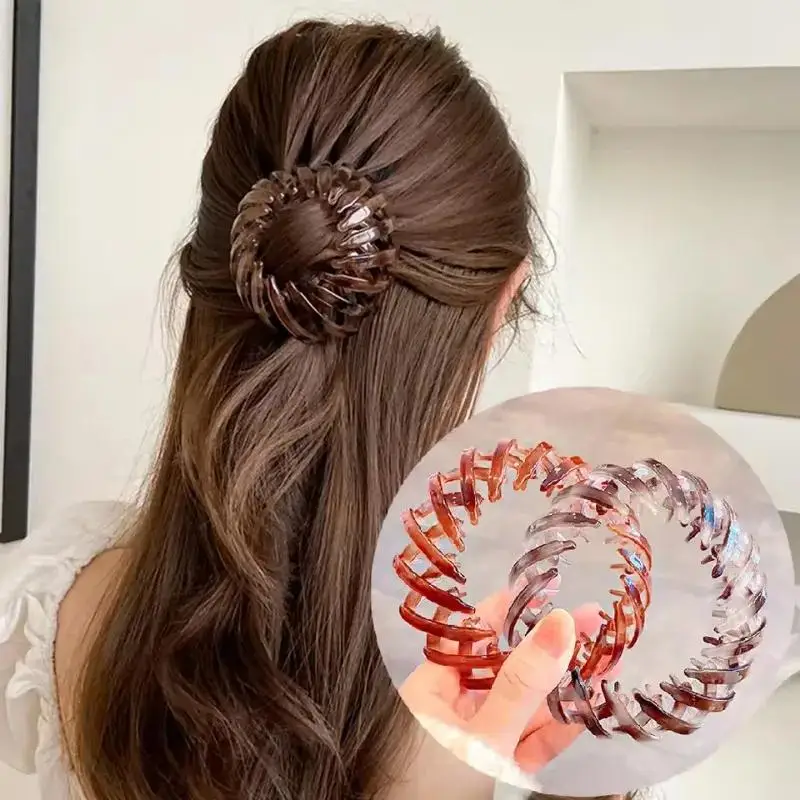 Horse Tail Buckle Bird's Nest Disc Hair God Tool Lazy Hairpin Female Fixed Meatball Head Grasp Clip Stylist Hair Ring Headpiece