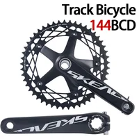 SKEACE-platos y bielas de piñón fijo para bicicleta, bicicleta de 165mm integrada 144 BCD, manivela plateada, aleación de aluminio ultraligera, marcha única 48t 49T