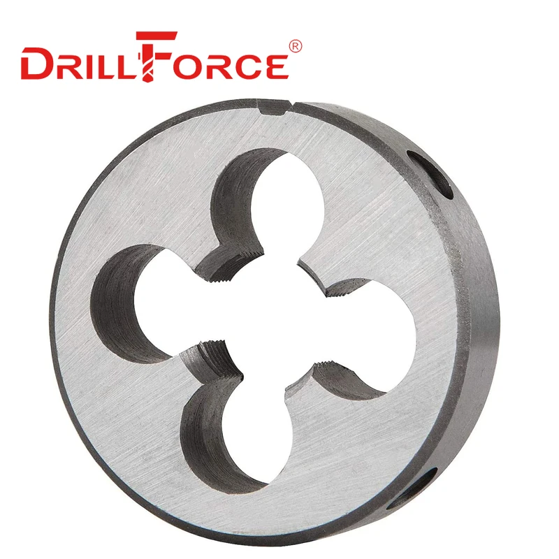 Drillforce 2 قطعة متري الحنفية يموت مجموعة HSS اليد اليمنى آلة مسمار ملولب الحنفية يموت M3/M4/M5/M6/M7/M8/M10/M12/M14/M16/M18/M20/M22/m24