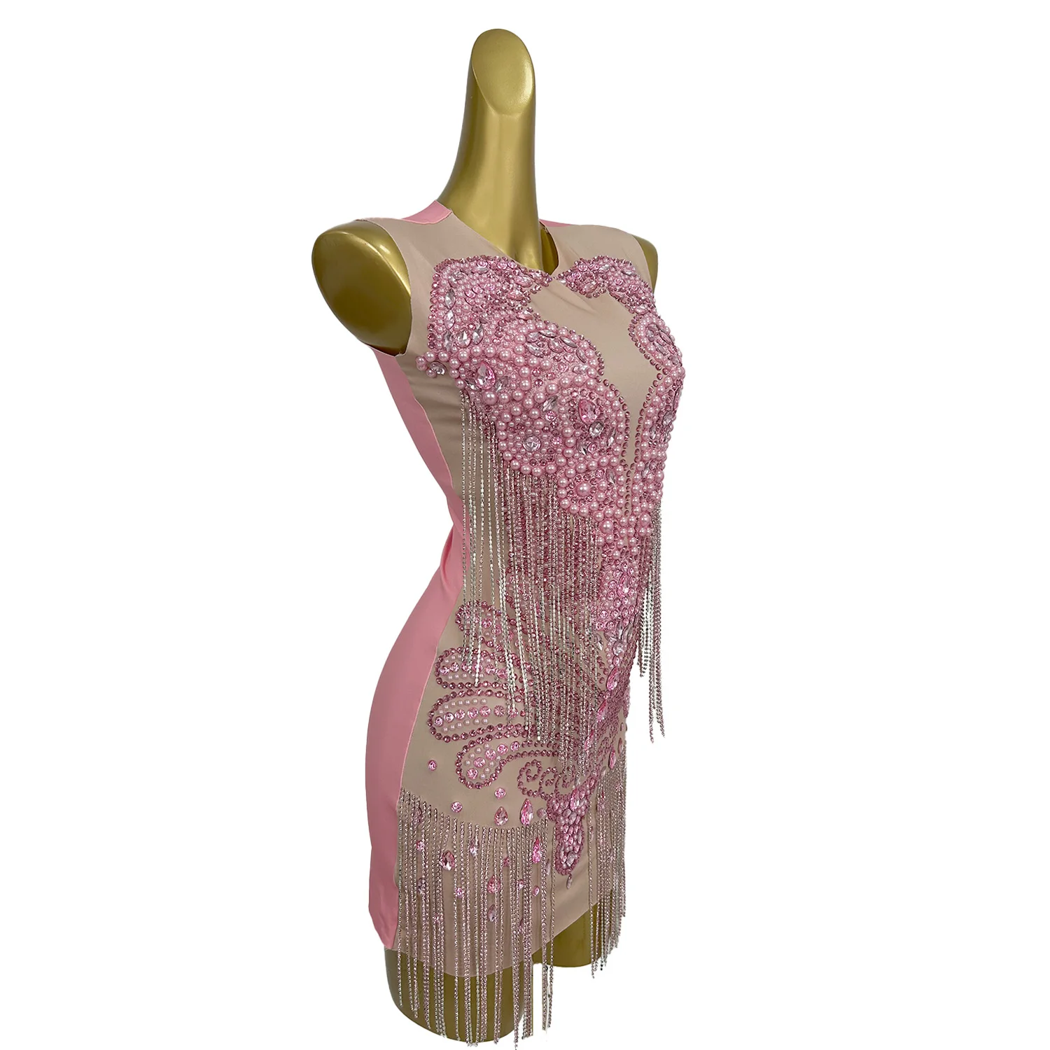 

Hot Women's Luxury Rhinestone Club Chic Mini Dress Tassel Elastic Bodycon Dress Birthday Celebrate Party Sparkly Evening Dress