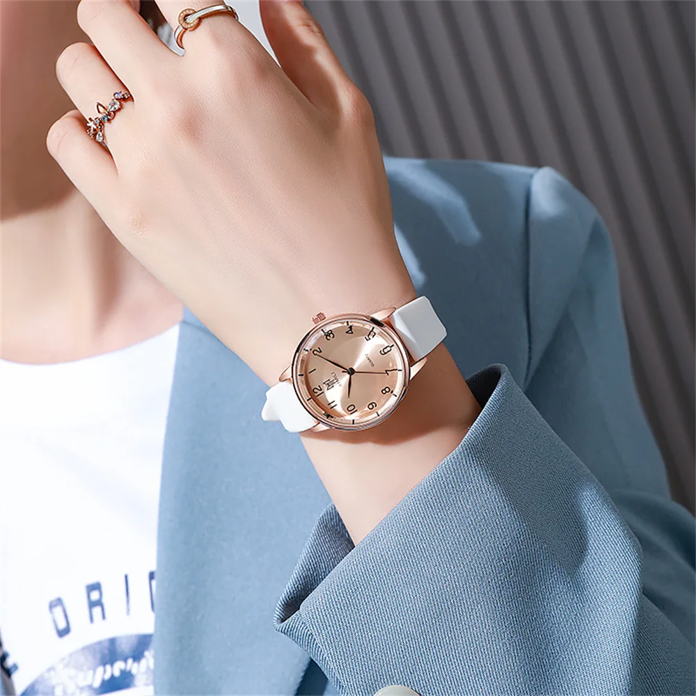 UTHAI-Montre à quartz numérique simple pour femme, montre-bracelet décontractée en silicone pour femme