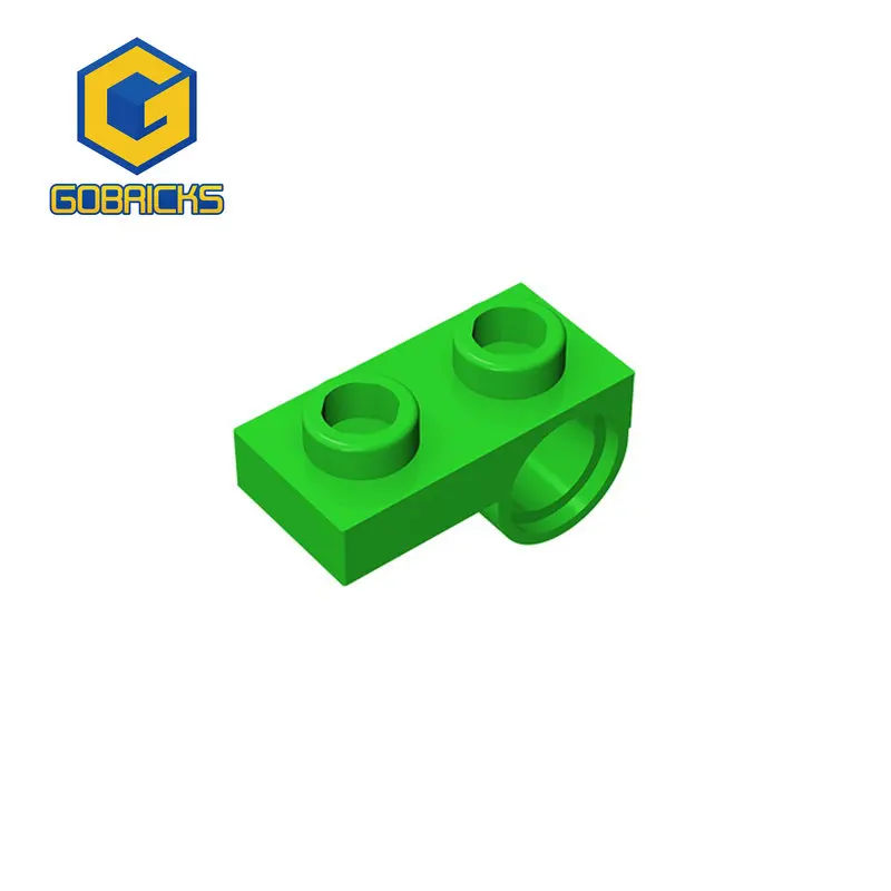 Gobricks piastra in mattoni da 10 pezzi modificata 1x2 con foro per perno sul fondo compatibile con lego 18677 28809 pezzi di giocattoli per bambini